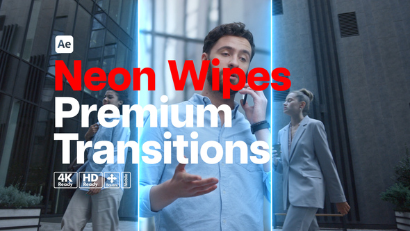 Photo of Premium Transitions Neon Wipes – Glowing Light Streak Transition Effects Pack – Videohive 56573952