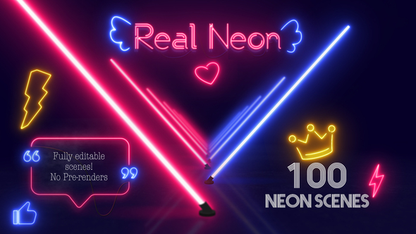 Photo of Real Neon: 100 Editable Neon Scenes for Promo Videos – After Effects Template – Videohive 37139796