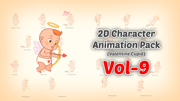 Photo of Valentine Cupid 2D character Animation Pack Vol 9 – Videohive 60790095