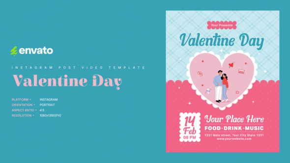 Photo of Valentine Day Instagram Post Portrait – Creative After Effects Video Template – Videohive 61901745