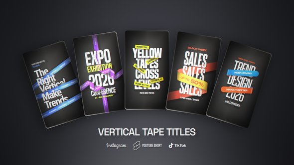 Photo of Vertical Tape Titles – Videohive 61567442