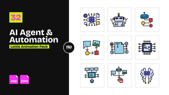 Photo of AI Agent & Automation Workflow Icons Pack | After Effects & Lottie Animation – Videohive 62240096
