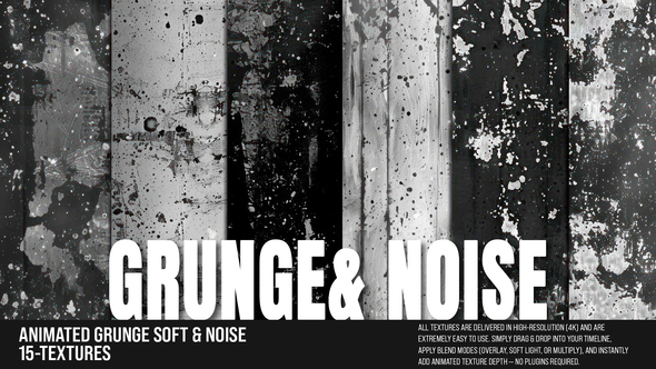 Photo of Animated Grunge Soft & Noise Textures For DaVinci Resolve – Videohive 62526297