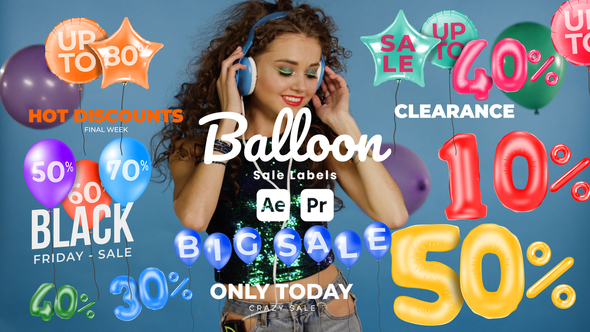 Photo of Balloon Sale Labels – Discount & Special Offer Graphics for After Effects & Premiere Pro – Videohive 51107989