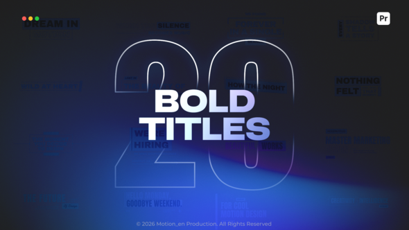 Photo of Bold Titles | Premiere Pro – Videohive 62520167