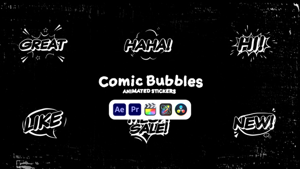 Photo of Comic Bubbles Animated Stickers – Pop Art Speech Bubble Animation Pack – Videohive 50571560