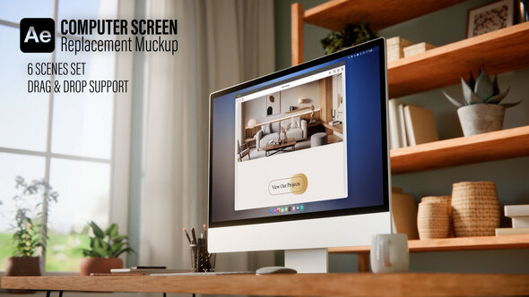 Photo of Computer Monitor Screen Animations – Scandinavian Interior Camera Moves | AE Template – Videohive 62296454