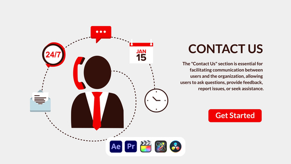 Photo of Contact Design Concept – Customer Support Communication Presentation Animation Template – Videohive 50690432