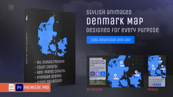 Photo of Denmark Map – Kingdom of Denmark (Danmark) MOGRT Kit – Videohive 62310798