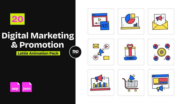 Photo of Digital Marketing & Promotion Icons Pack | After Effects & Lottie Animation – Videohive 62240071