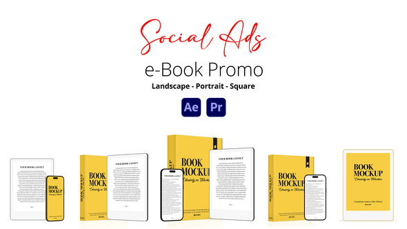 Photo of e-Book Promo Social Ads – 5 Logo Concepts in Landscape, Square & Portrait – Videohive 45176647