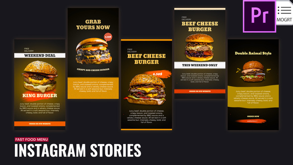 Photo of Fast Food Menu Stories | Premiere Pro MOGRT – Videohive 62484533