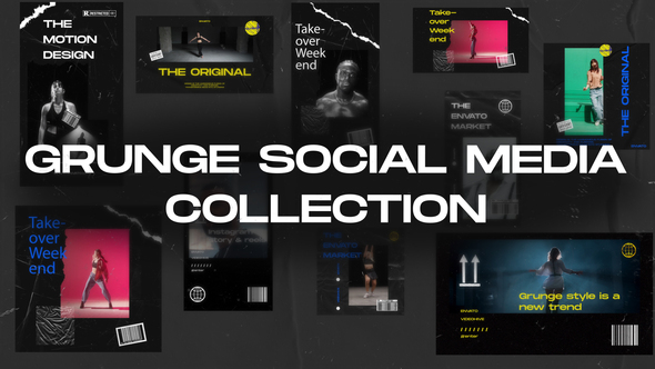 Photo of Grunge Social Media Collection Mogrt – Videohive 62367907