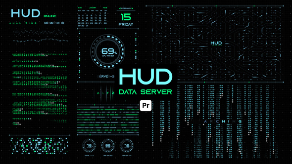 Photo of HUD Data Server for Premiere Pro – Futuristic Data Interface Motion Graphics Pack – Videohive 44688113