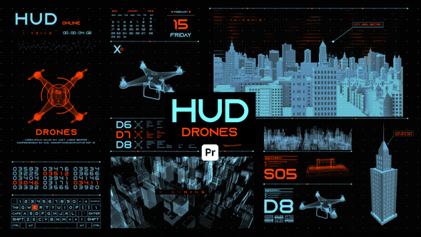 Photo of HUD Drones for Premiere Pro – Drone Control Interface Motion Graphics Pack – Videohive 44701325