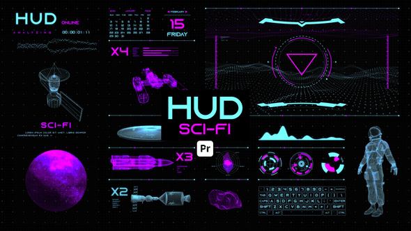Photo of HUD Sci-Fi for Premiere Pro – Futuristic Sci-Fi HUD Interface Motion Pack – Videohive 44688245