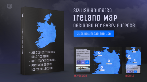 Photo of Ireland Map – Republic of Ireland (Eire) Map – Videohive 24222961