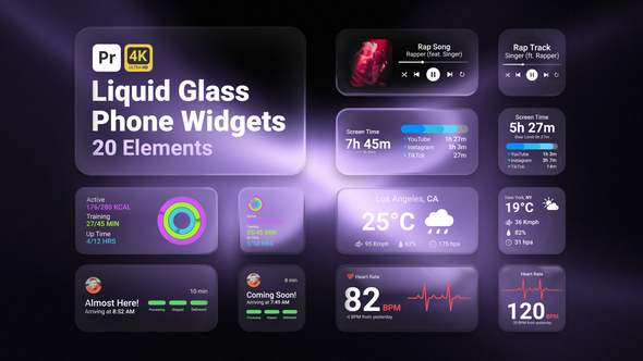 Photo of Liquid Glass Phone Widgets – Videohive 62359021