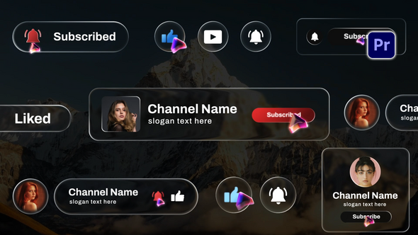 Photo of Liquid Glass Subscribe Elements – Premiere Pro – Videohive 62225488