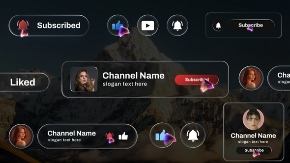 Photo of Liquid Glass Subscribe Elements – Videohive 62158586