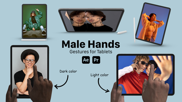 Photo of Tablet Male Hand Gestures for After Effects & Premiere Pro App Promo – Videohive 51760839