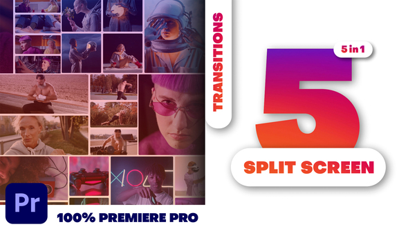 Photo of Multiscreen Transitions – 5 Split Screen – Videohive 62352577