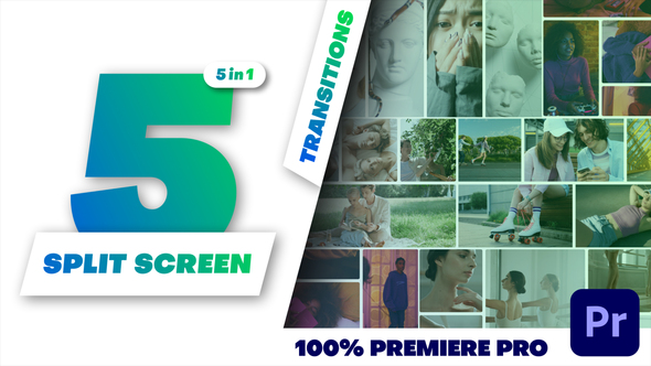 Photo of Multiscreen Transitions – 5 Split Screen – Videohive 62417735