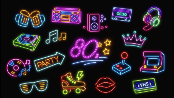 Photo of Neon Elements (80s Nightlife Icons) – Videohive 61398471
