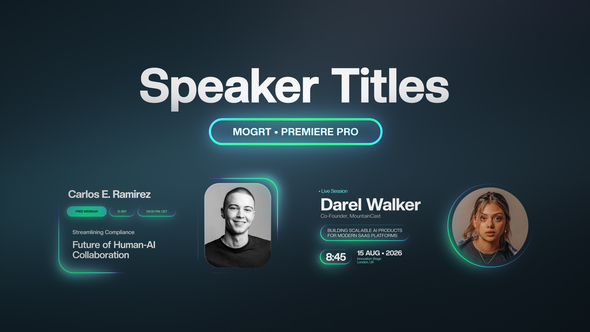 Photo of Neon Speaker Titles for Premiere Pro – Videohive 62472736