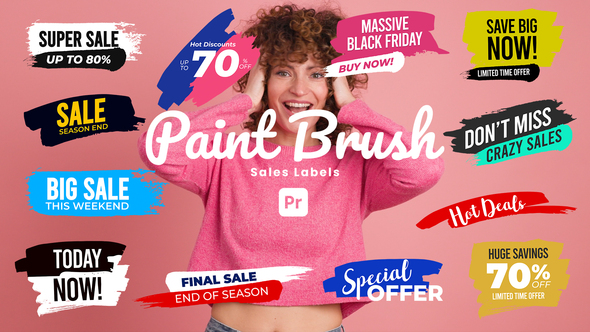 Photo of Paint Brush Sale Labels – Discount & Special Offer Graphics for Premiere Pro – Videohive 54151557
