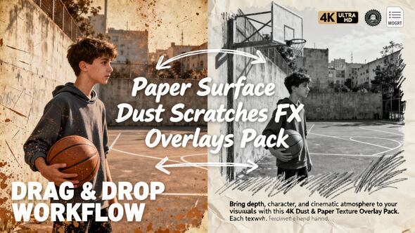 Photo of Paper Surface Dust & Scratches FX Overlays Pack Premiere Pro – Videohive 62190097