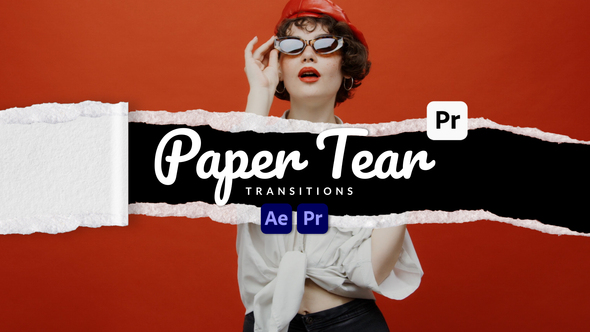 Photo of Paper Tear Transitions for Premiere Pro | MOGRT Paper Rip Effect with Color Controls – Videohive 56581086