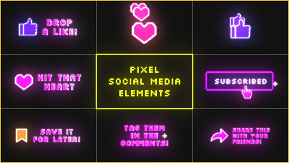 Photo of Pixel Social Media Elements – Videohive 62403009