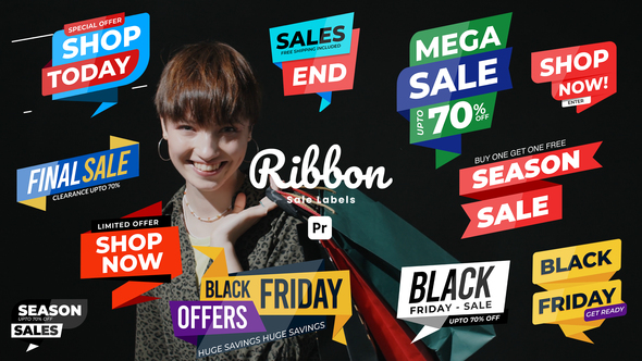 Photo of Ribbon Sale Labels – Discount & Special Offer Graphics for Premiere Pro – Videohive 54153301