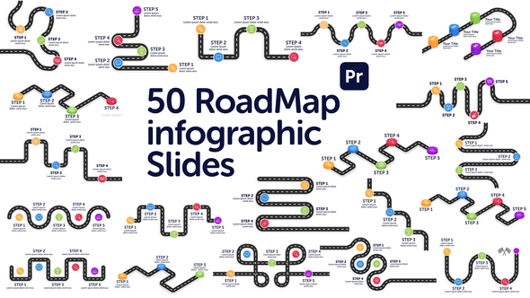 Photo of 51 Roadmap Infographic Slides for Premiere Pro | Animated Timeline Presentation Pack – Videohive 57741702