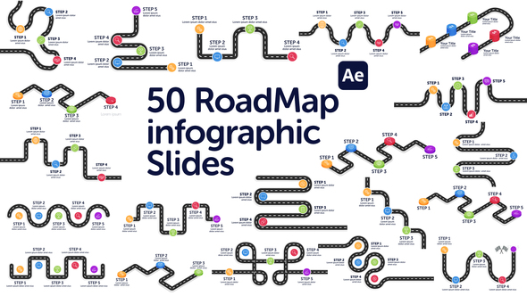 Photo of 51 Roadmap Infographic Slides for After Effects | Animated Timeline Presentation Pack – Videohive 35963781