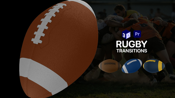 Photo of Rugby Ball Transitions for Premiere Pro | 12 3D Overlays in 3 Aspect Ratios – Videohive 46951363