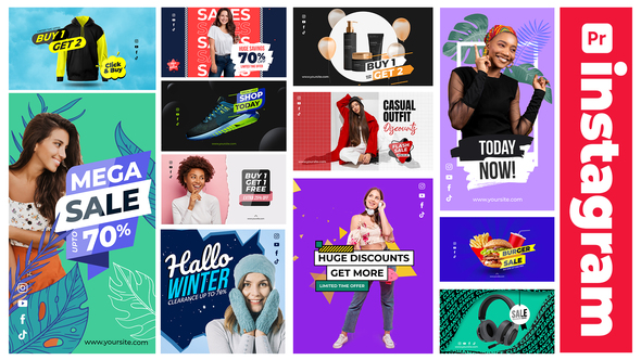 Photo of Sale Stories & Posters for Premiere Pro – 12 Designs in 4 Sizes (Vertical/Portrait/Square/Landsc – Videohive 58779908