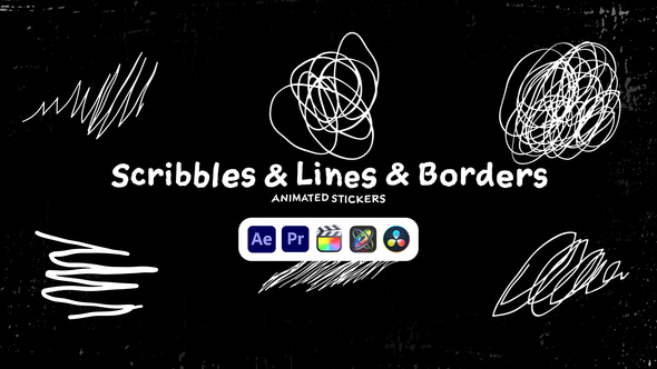 Photo of Scribbles Lines Borders Animated Stickers – Hand Drawn Doodle Animation Pack – Videohive 50571488