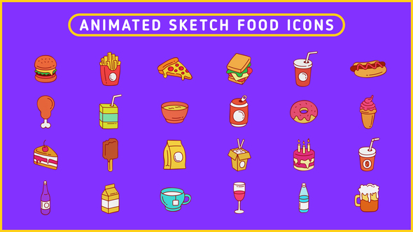 Photo of Sketch Food Icons – Videohive 62172170
