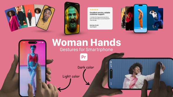 Photo of Smartphone Woman Hand Gestures for Premiere Pro App Promo & UI Showcase – Videohive 53944114
