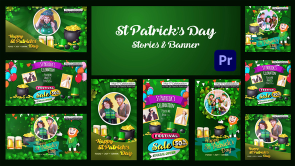 Photo of St Patricks day Stories and Banner – Mogrt – Videohive 62297314