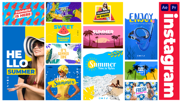Photo of Summer Instagram Stories & Posters for After Effects and Premiere Pro MOGRT – Videohive 38340446