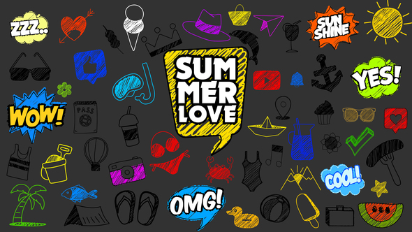 Photo of 60+ Summer Scribble Icons for Premiere Pro | Animated Handwritten Doodle Pack – Videohive 52412951