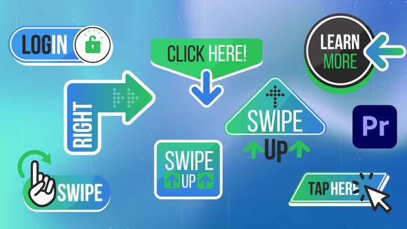 Photo of Swipe Up Tap Arrows UI Social Media Elements Interface MOGRT – Videohive 62324582