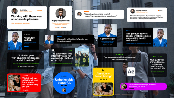 Photo of Testimonials Color Pack – Modern Review Quotes Animation Template Collection – Videohive 54633311