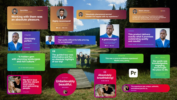 Photo of Testimonials Gradient Pack for Premiere Pro – Modern Review Quotes Animation Template Collection – Videohive 54612990