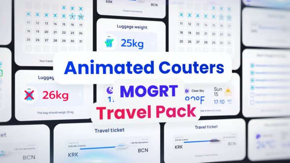 Photo of Travel Counters Pack Mogrt – Luggage Weight, Weather, Booking Calendar, Route Progress, Checklist UI – Videohive 62205235