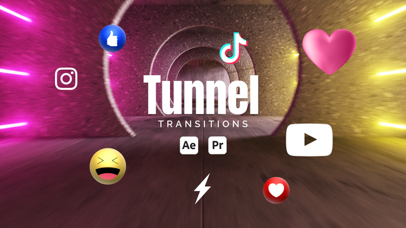 Photo of Tunnel Transitions for Premiere Pro & After Effects | 3D Scene Change in 4K & HD – Videohive 53256059