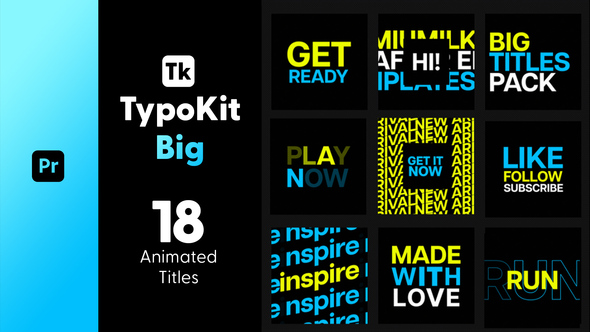 Photo of Typography Kit Big Titles for Premiere Pro – Bold Large Text Motion Titles Pack – Videohive 44564968